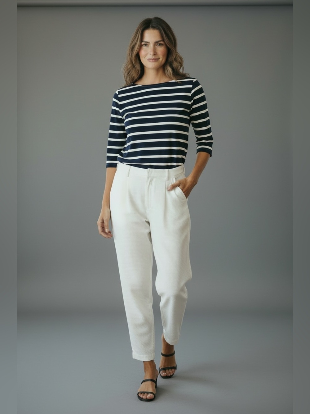 ANTONIO MELANI x MG Style Page Ivory Pleated Ankle Pants Slacks Sz 12 Large NWT